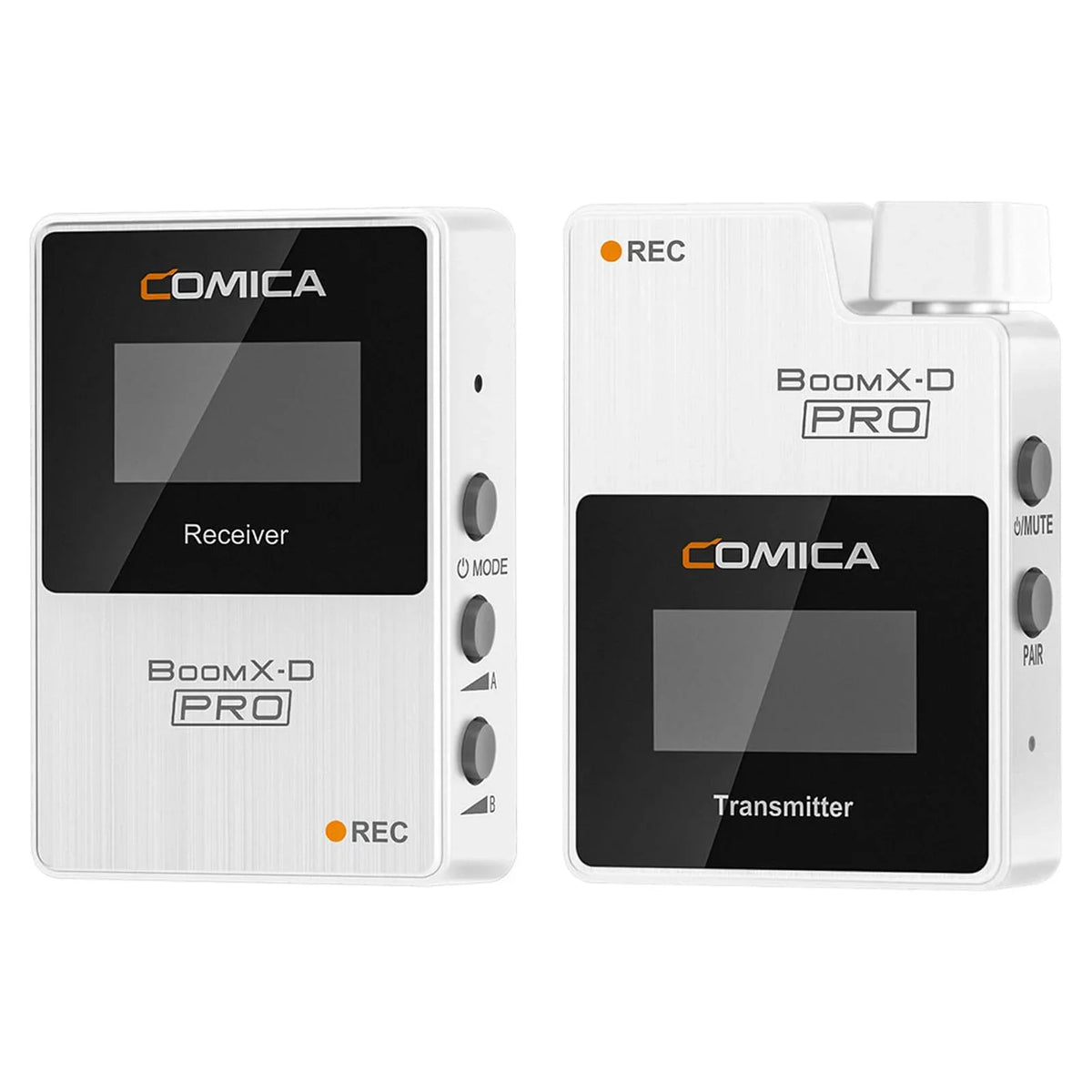 COMICA BoomX-D PRO D1 One-Trigger-One 2.4G Dual-Channel Wireless Microphone System Built-in 8G Memory Card Digital & Analog Output Modes 100M Effective for DSLR Mirrorless Cameras Smartpho