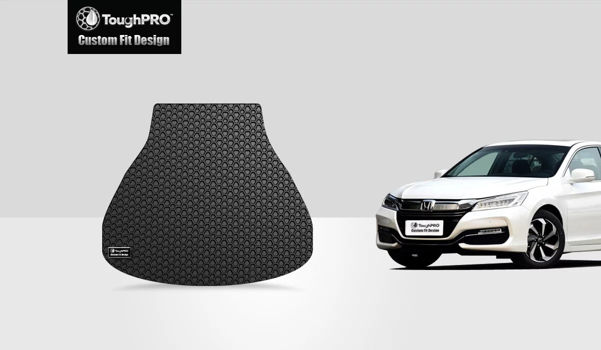 TougRO - Trunk Mat Compatible with HONDA Accord - All Weather Heavy Duty (Made in USA) - Jet Rubber - 2016