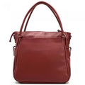Italian Artisan 60-6329-DarkRed Matteo Womens Handcrafted Genuine Calfskin Leather Shoulder Handbag, Dark Red - Medium