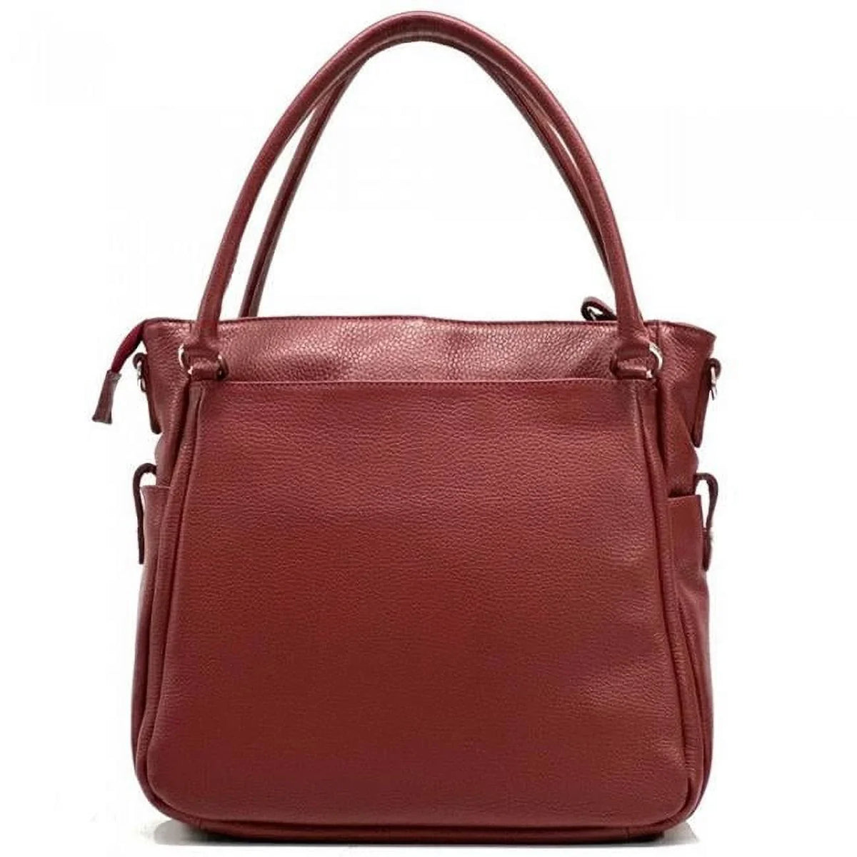 Italian Artisan 60-6329-DarkRed Matteo Womens Handcrafted Genuine Calfskin Leather Shoulder Handbag, Dark Red - Medium