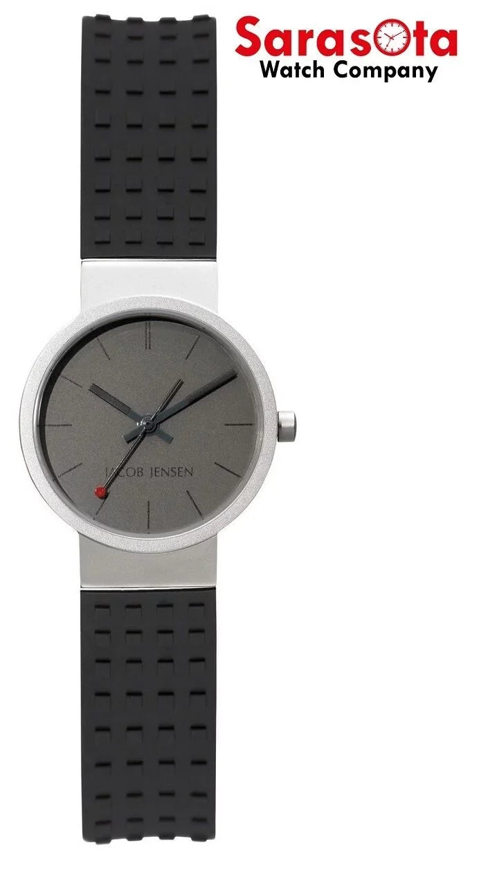 Jacob Jensen Clear Series 421 Gray Dial Titanium Ebony Rubber Women's Watch