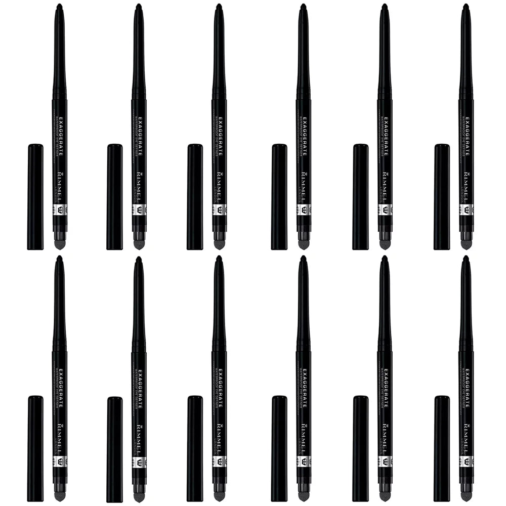 Pack of (12) Rimmel Exaggerate Waterproof Eye Definer Jet 0.009 Ounces