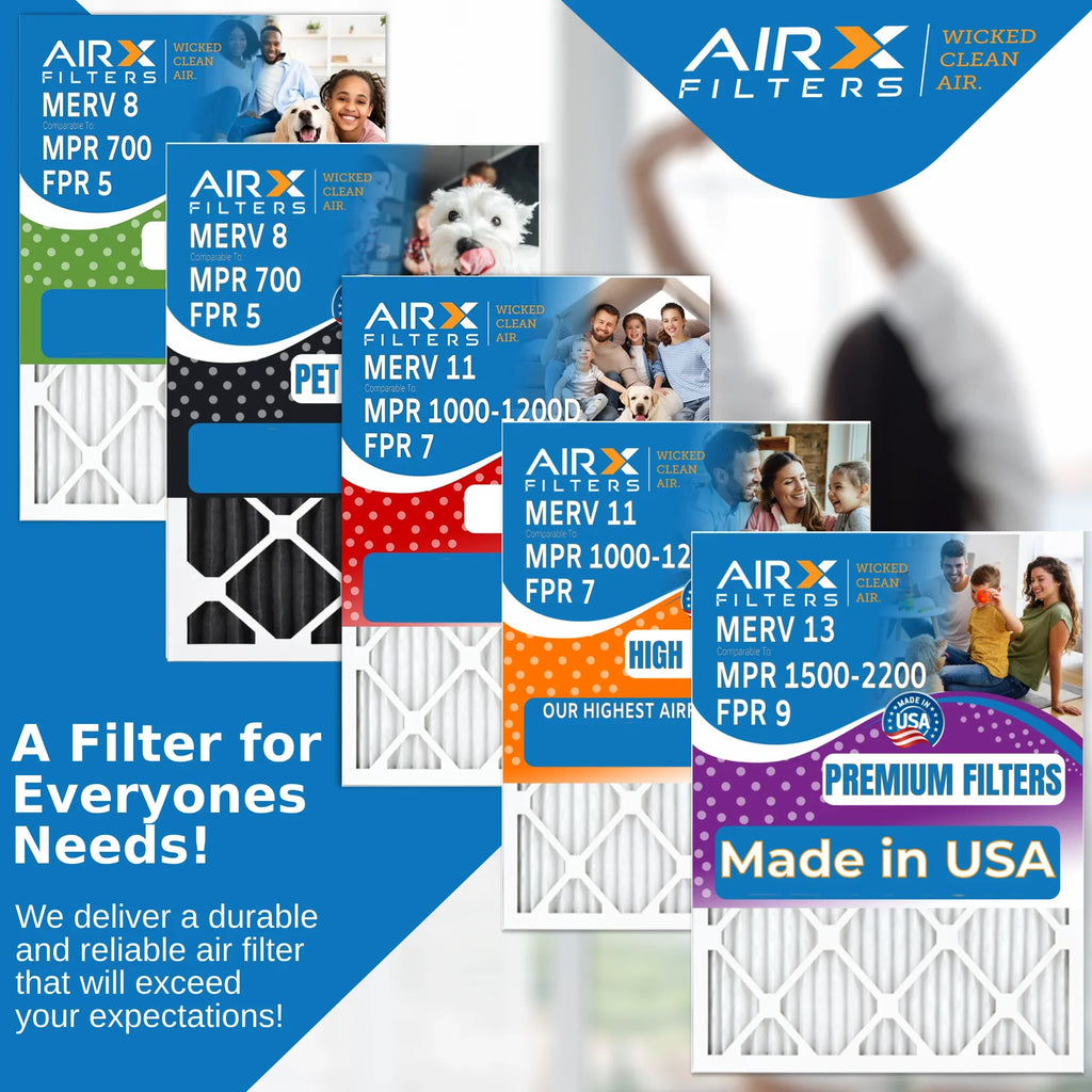 20x20x4 Air Filter MERV 11 Comparable to MPR 1000, MPR 1200 & FPR 7 Compatible with White Rodgers FR1600M-111 Premium USA Made 20x20x4 Furnace Filter 6 Pack MERV 11 by AIRX FILTERS WICKED CLEAN AIR.