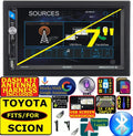 FITS SCION AM/FM USB/BLUETOOTH TOUCHSCREEN CAR RADIO STEREO PKG. INCLUDES VEHICLE SPECIFIC INSTALLATION HARDWARE INCLUDING DASH KIT, WIRE HARNESS, AND ANTENNA ADAPTER WHEN REQIRED.