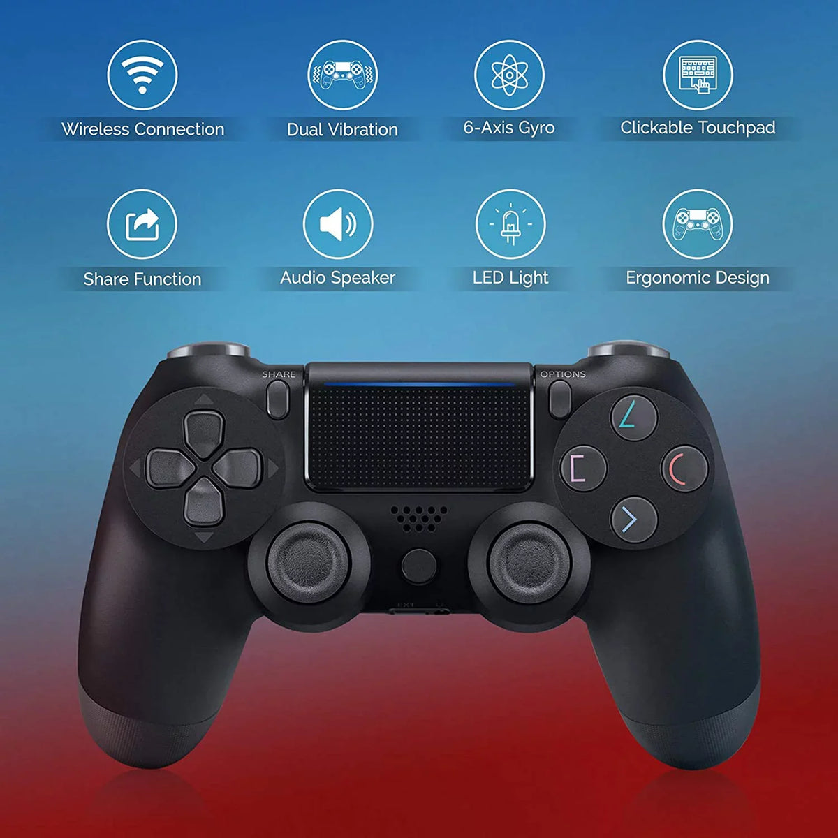PRO Wireless GamePad Compatible with Galaxy A72 4G/5G/A32 5G/A52 5G Controller Plus 1;000 Battery/Built-In Speaker/Gyro/Remote BlueTooth Slim Dark