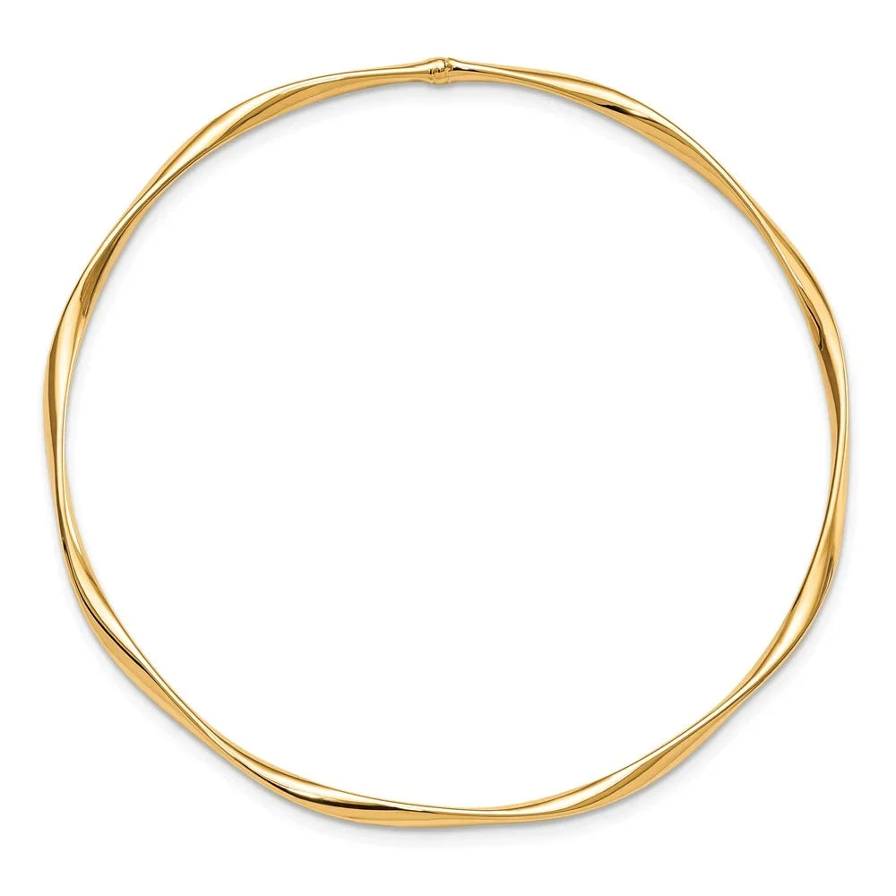 10k Yellow Gold Bracelet Bangle 3 mm 7 in Slip-On