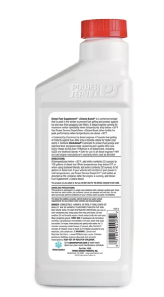 POWER SERVICE PRODUCTS 1025 Diesel Fuel Supplement,Amber,32 oz. G5573246