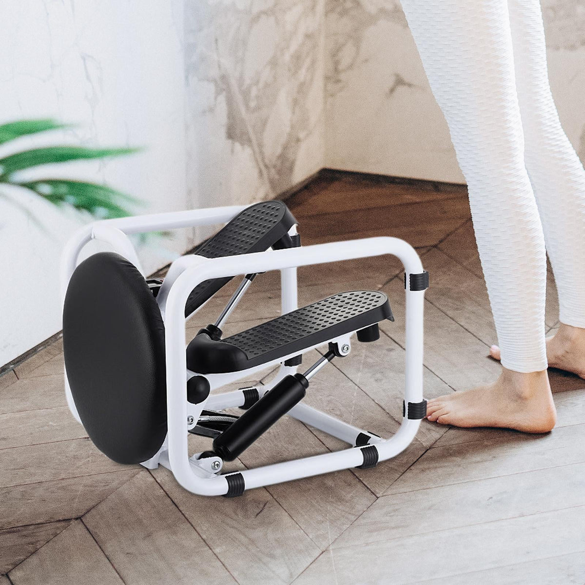 ,multifunctional fitness stepper workout home,electronic display exercise s,stepping machine mute fitness stainless steel,household leg arm full body Ebony
