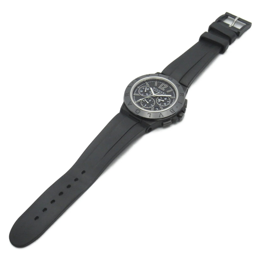 Pre-Owned BVARI Diagono Magnesium Chrono Wrist Watch watch Wrist Watch DG42SMCCH Mechanical Automatic Jet Rubber belt mag DG42SMCCH (Good)