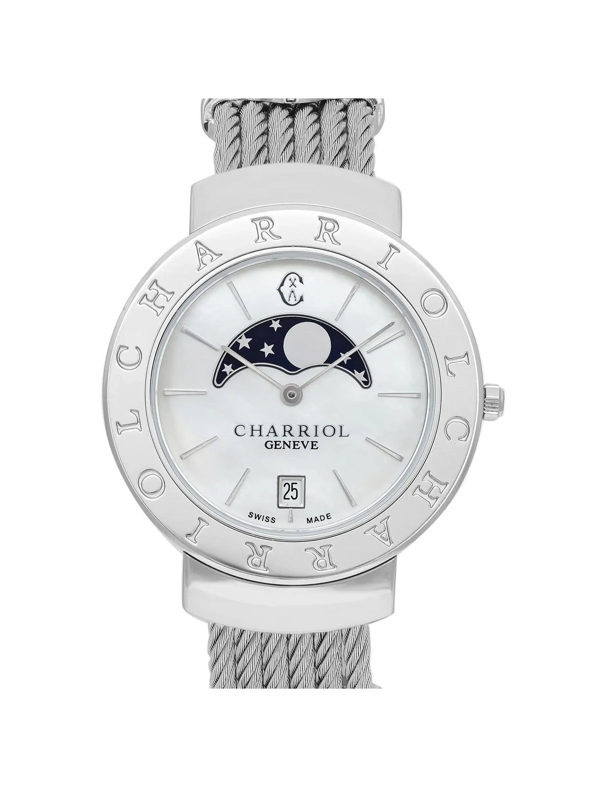 Pre-owned Charriol St Tropez Moonphase 35mm Lady Watch ST35SD1.560.008 (Good)