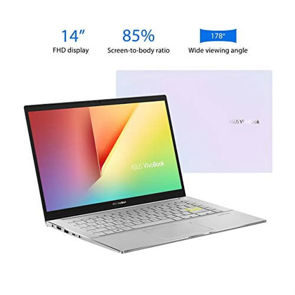 VivoBook S14 S433 Thin and Light Laptop, 14? FHD Display, Core i5-1135G7 CPU, 8GB DDR4 RAM, 512GB PCIe SSD, Thunderbolt 3, Wi-Fi 6, Windows 10 Home, Dreamy White, S433EA-DH51-WH