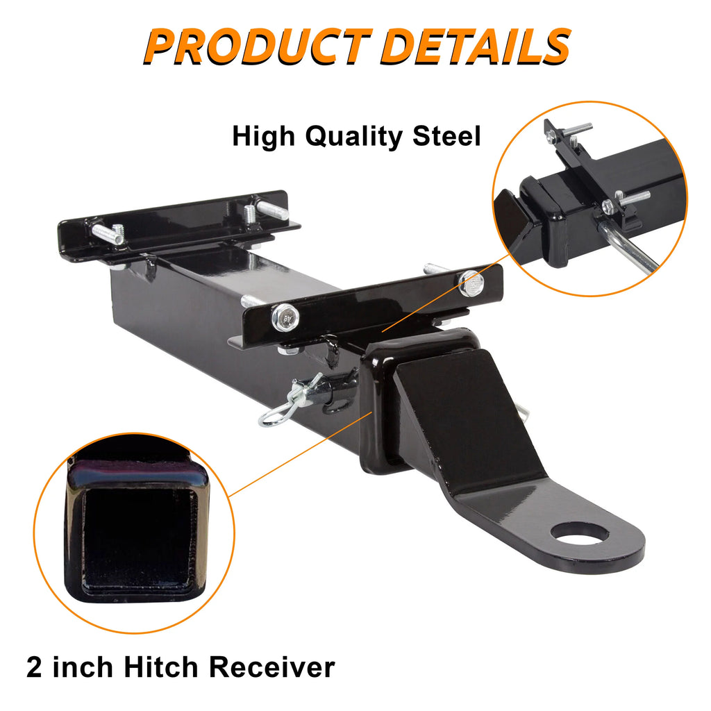 Golf Cart Trailer Hitch Receiver 2" Rear Receiver Hitch Kit Club Car EZGO Yamaha Universal Rear Seat Trailer Hitch Receiver