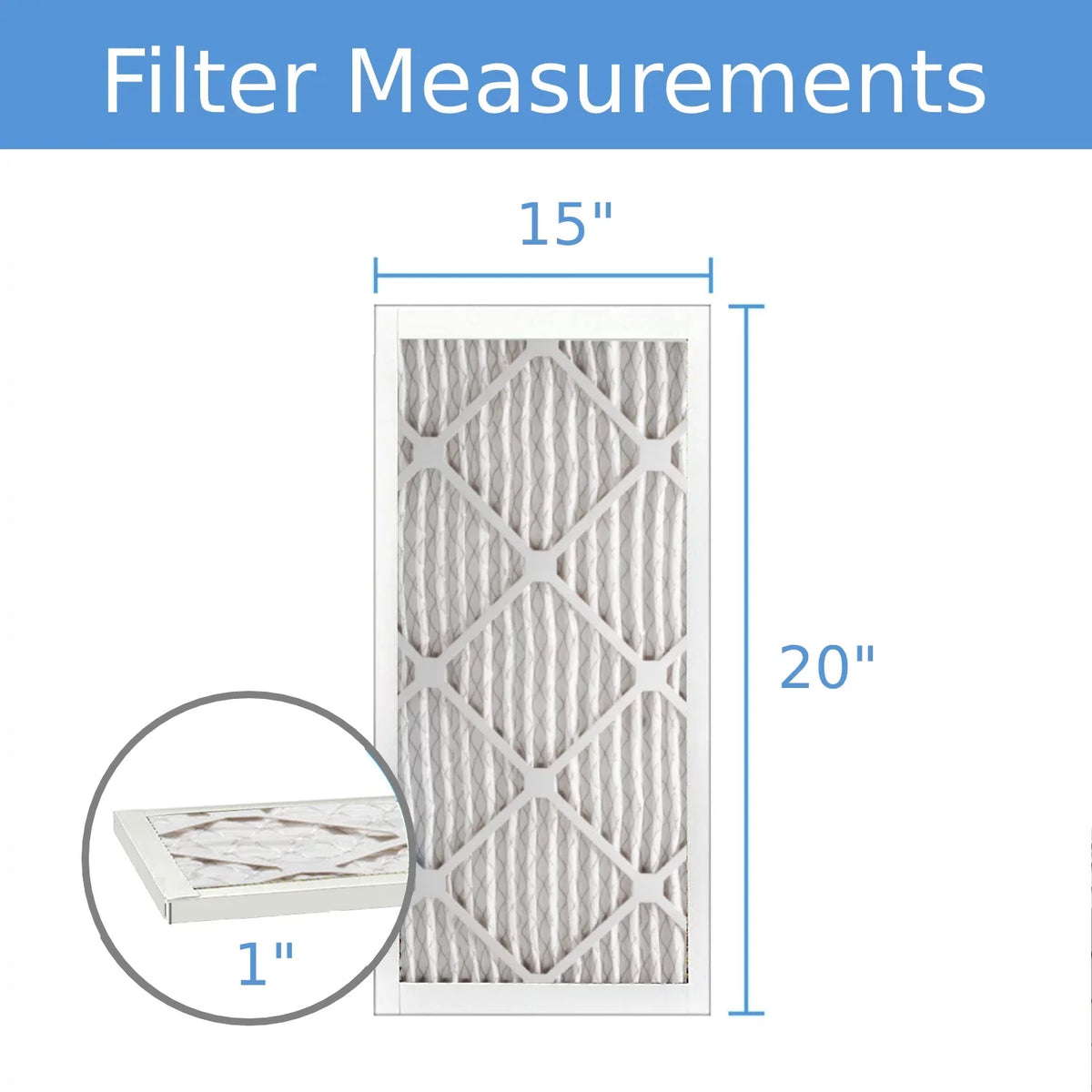 15x20x1, Purolator Hi-E 40 Extended Surface Pleated Air Filter, Mechanical MERV 8, (6 Pack)