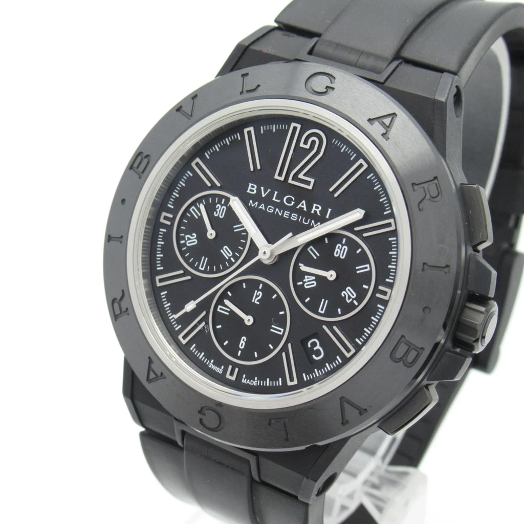 Pre-Owned BVARI Diagono Magnesium Chrono Wrist Watch watch Wrist Watch DG42SMCCH Mechanical Automatic Jet Rubber belt mag DG42SMCCH (Good)