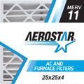 Aerostar 25x25x4 MERV 11, Pleated Air Filter, 25 x 25 x 4, Box of 6, Made in the USA