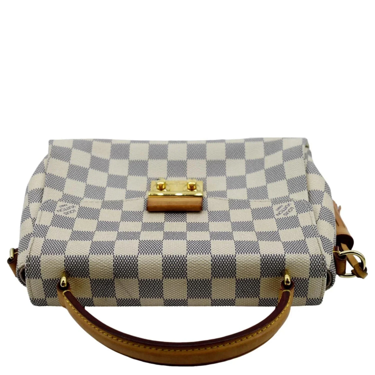 Pre-owned LOUIS VUITTON Croisette Damier Azur Satchel Crossbody Bag White