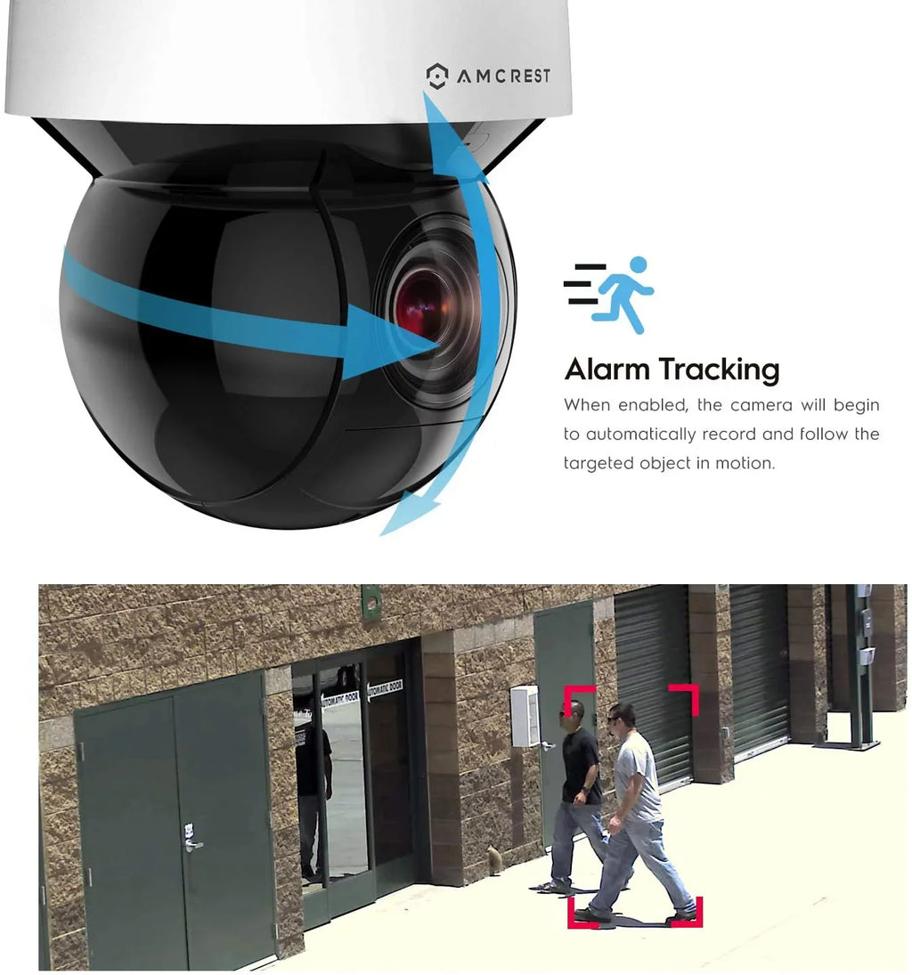 Amcrest 4MP Outdoor PTZ POE + IP Camera Pan Tilt Zoom (Optical 32x Motorized) UltraHD POE+ Camera Security Speed Dome, People and Vehicle Detection AI, 492ft Night Vision POE+ (802.3at) IP4M-1083EW-AI