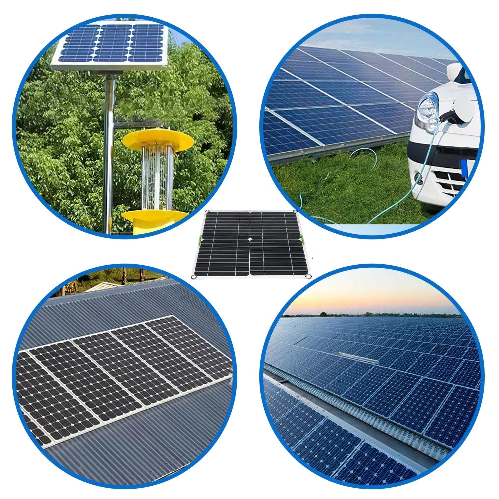 40W Solar Panel Kit 100A 12V Battery Charger With Controller for Car RV Boat Home Roof Van Camping by DFITO