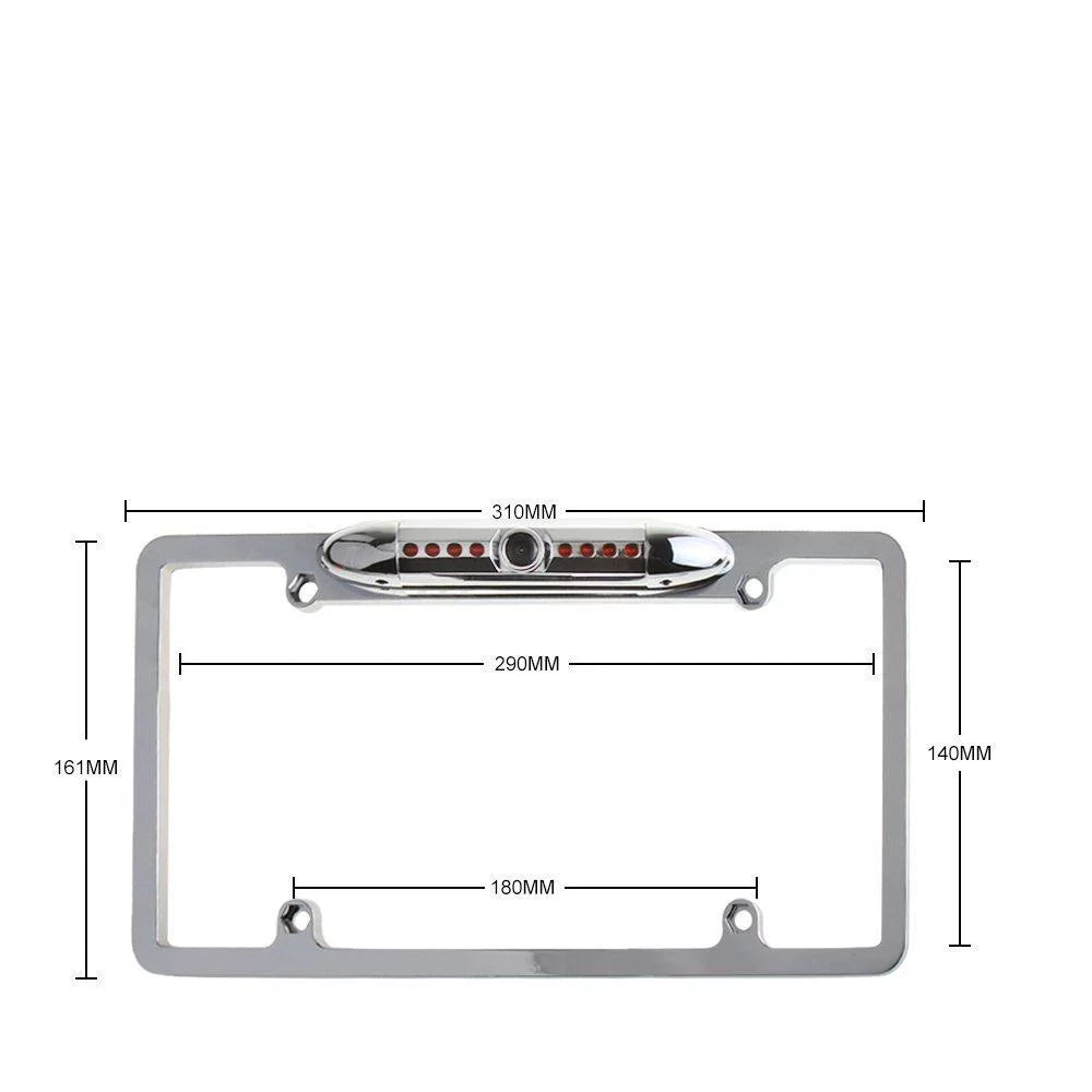 US Car License Plate Frame Backup Rear View Camera Night Vision Parking 8IR Dark