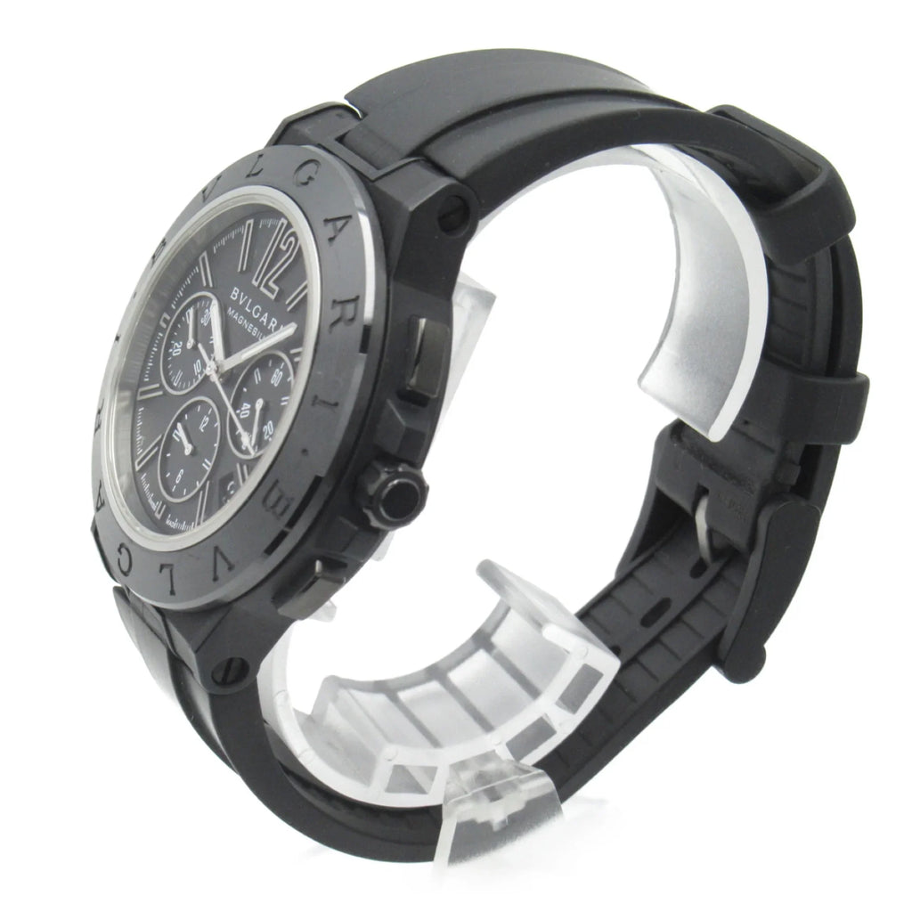 Pre-Owned BVARI Diagono Magnesium Chrono Wrist Watch watch Wrist Watch DG42SMCCH Mechanical Automatic Jet Rubber belt mag DG42SMCCH (Good)