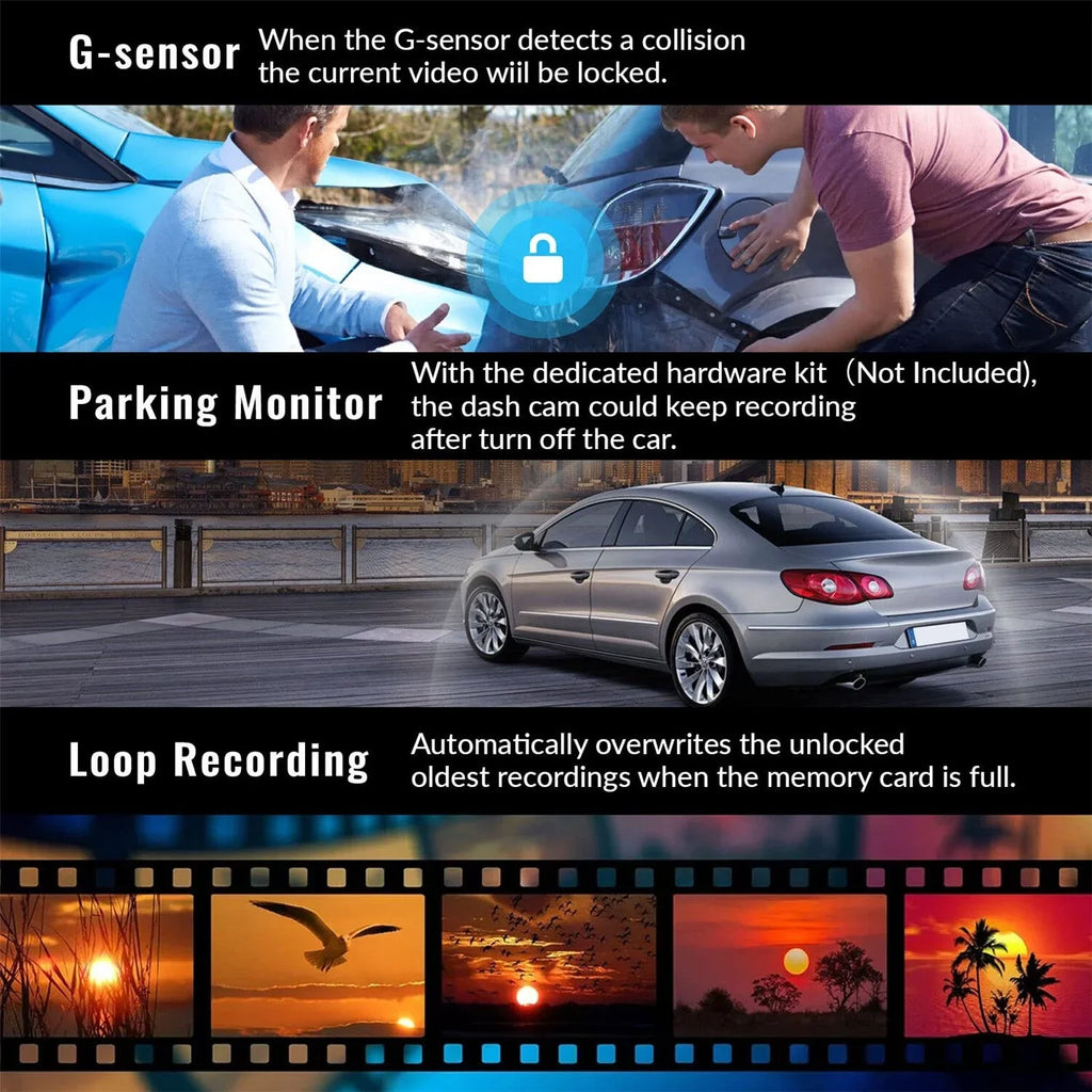 Mirror Dash Cam with Wireless Carplay&Android Auto,11.26" Voice Control Rear View Mirror 1080P Front and Rear View Dual Cameras,FM Transmitter,Night Vision,Parking Assistance, WDR,Loop Recording