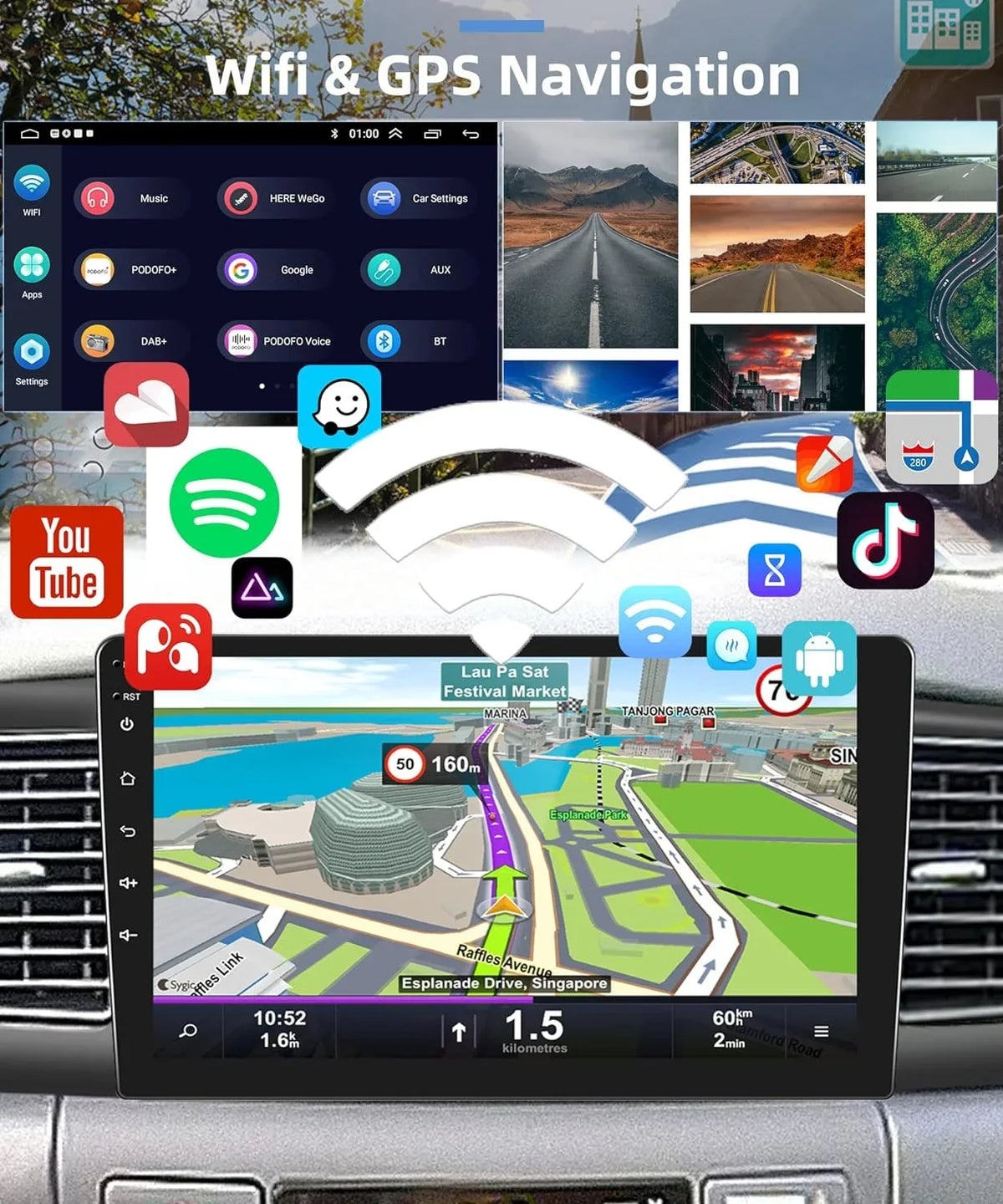 THONZER 1G+32G Android 9 Inch Car Stereo for Corolla ex 2007-2012 with Wireless Carplay, Rimoody Touch Screen Car Radio Bluetooth GPS WiFi FM Mirror Link RCA USB SWC + Backup Camera