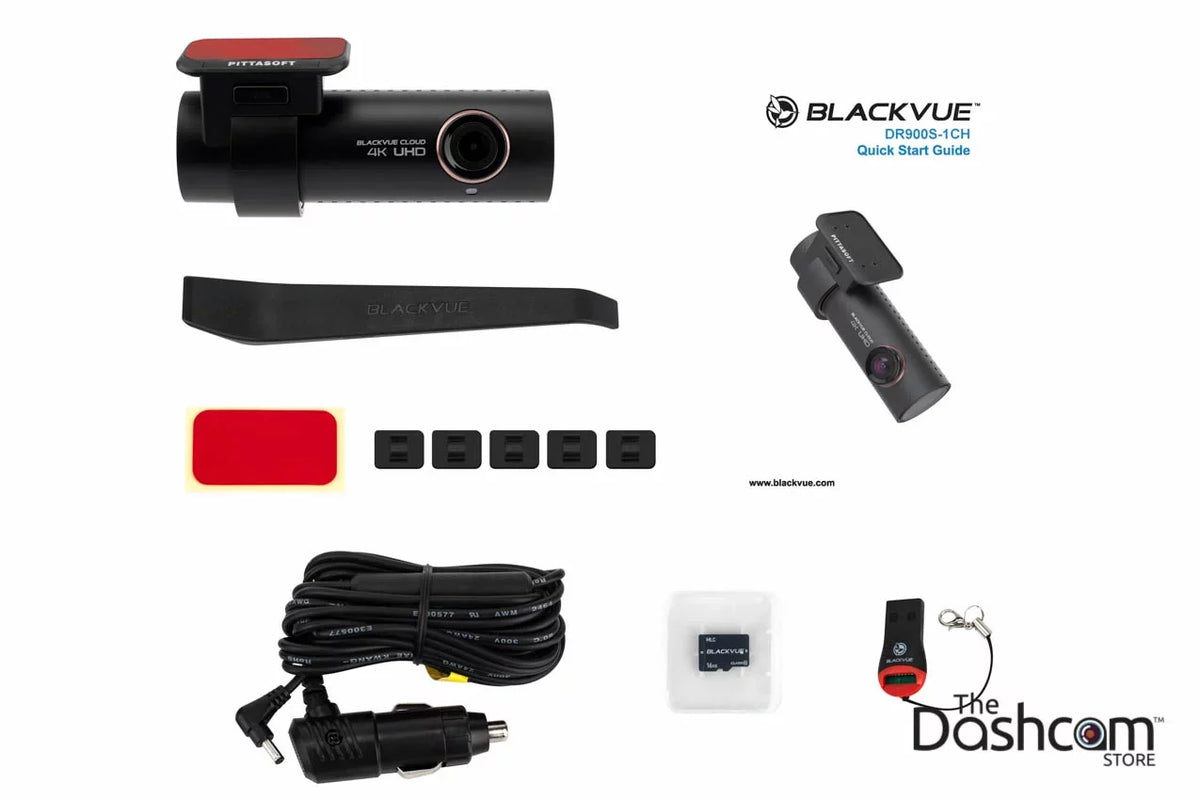 Dark DR900S-1CH Single Lens 4K GPS WiFi Cloud-Capable Dashcam w/ 128 GB Memory Card