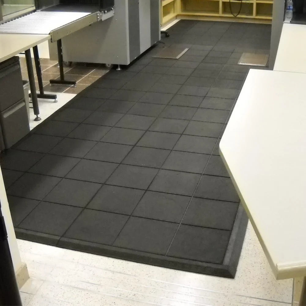 Revolution Interlocking Rubber Floor Mat (2-Pack), Dark 12Mm X 36In X 36In