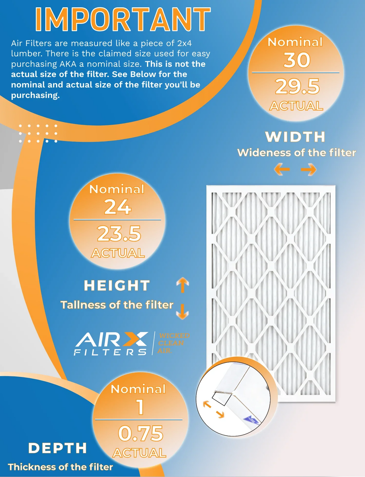 24x30x1 Air Filter MERV 8 Rating, 12 Pack of Furnace Filters Comparable to MPR 700 & FPR 5 - Made in USA by AIRX FILTERS WICKED CLEAN AIR.