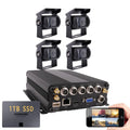 JOINO (1TB SSD INCLUED) 4CH GPS 4G WiFi 1080P Truck DVR Camera System Live View on APP/Web/PC with 4pcs Waterproof IR Camera for Fleet/RV