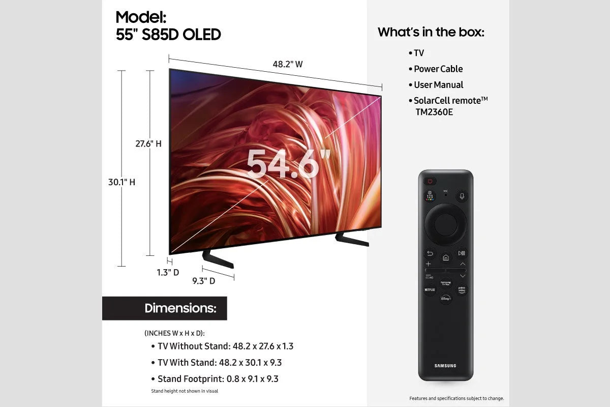 55” Class S85D OLED Smart TV QN55S85DAEXZA 2024