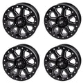 (4 Pack) 4/137 Tusk Uinta Beadlock Wheel 15X7 4.0 + 3.0 Dark For Can-Am Defender Hd10 Pro Dps 2020-2023