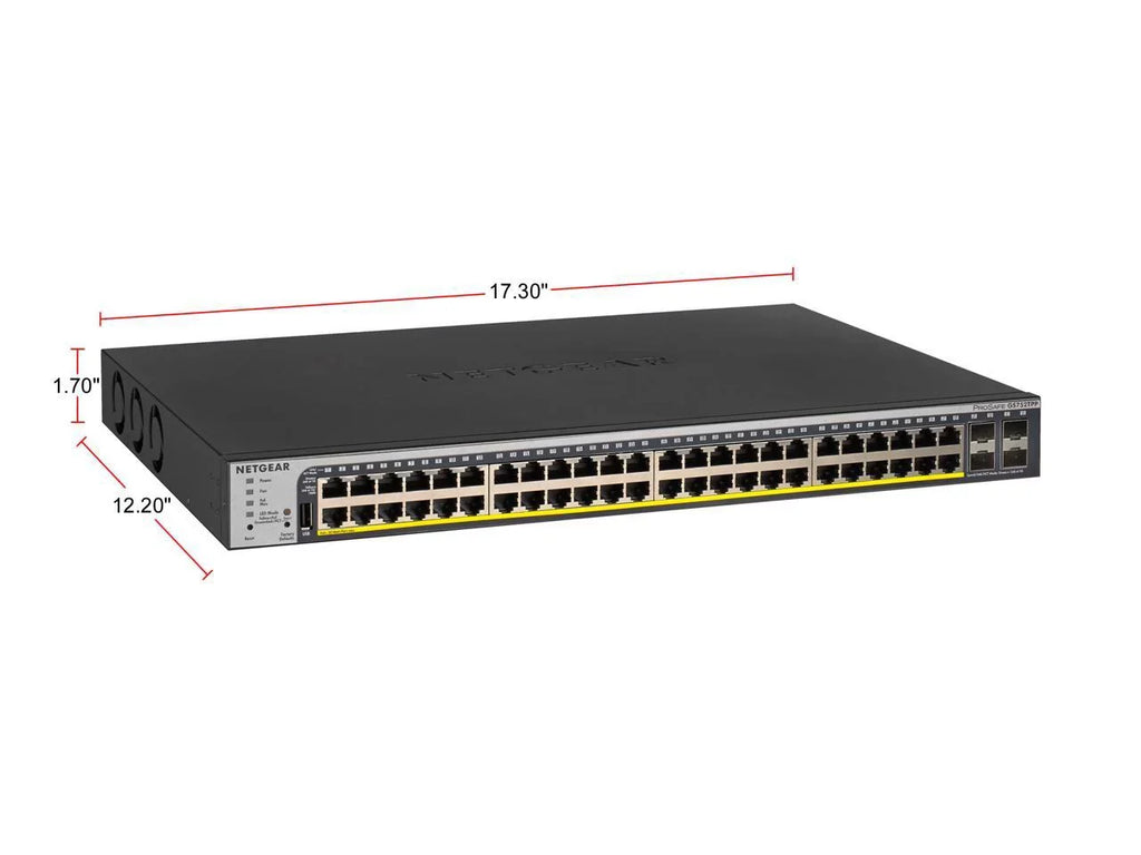 NETGEAR 48-Port Gigabit PoE+ Ethernet Smart Managed Pro Switch with 4 SFP Ports | 760W | ProSAFE and Lifetime Technical Chat Support (GS752TPP)