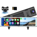 Mirror Dash Cam with Wireless Carplay&Android Auto,11.26" Voice Control Rear View Mirror 1080P Front and Rear View Dual Cameras,FM Transmitter,Night Vision,Parking Assistance, WDR,Loop Recording
