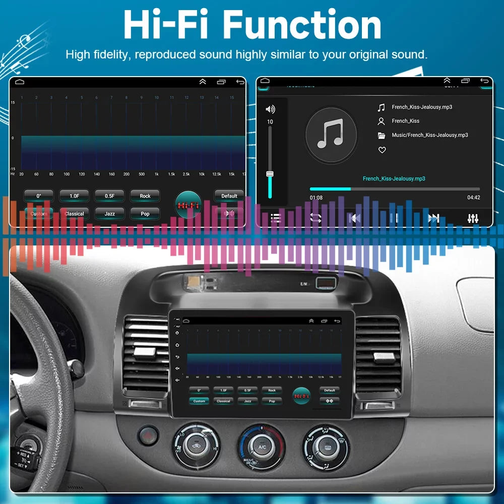 Podofo 2+64G Android 13 for Camry 2000-2003 Wireless Carplay Android Auto Mirror Link 9'' Touch Screen Car Stereo Radio WIFI GPS FM Bluetooth Hifi, AHD Backup Camera