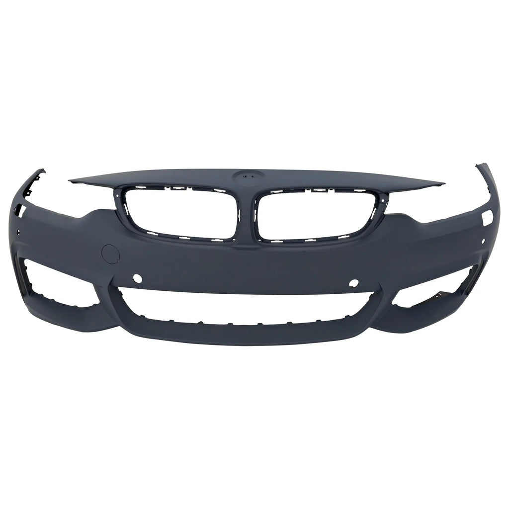 Front BUMPER COVER Compatible For 4-SERIES 2014-2018 Primed with M Sport Line with HLW PDC Sensor Holes/Cam Conv/Coupe/HB- CAPA