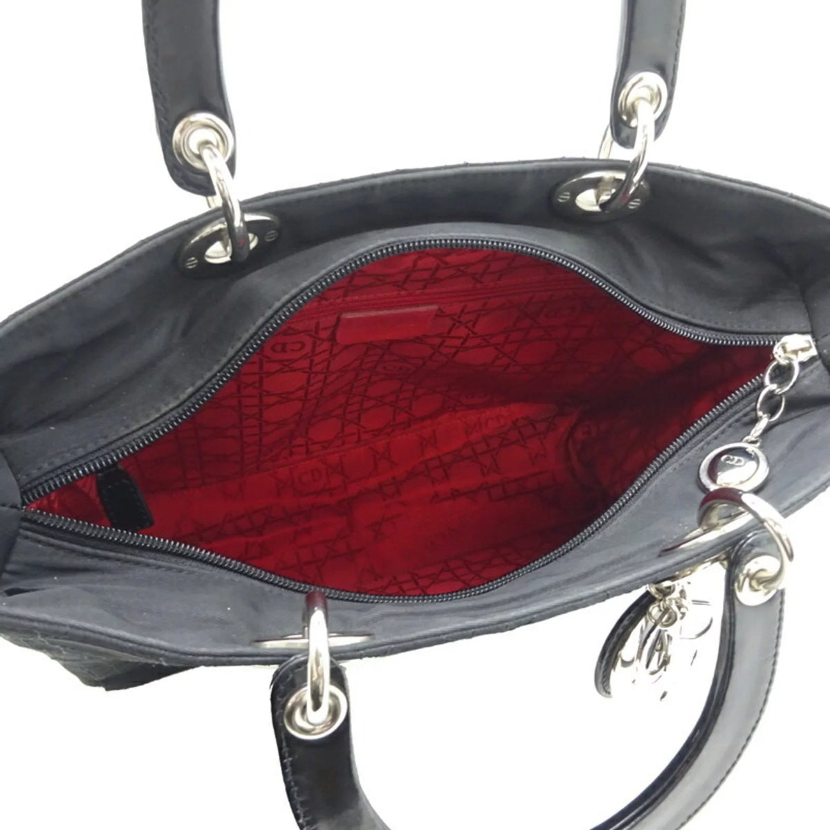 Pre-Owned Christian Dior Lady Ladies Handbag CAN44561 Nylon Dark (Fair)