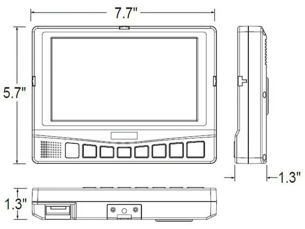 WDRV-7043M, 7" Color LCD Back Up Monitor with 3 camera inputs