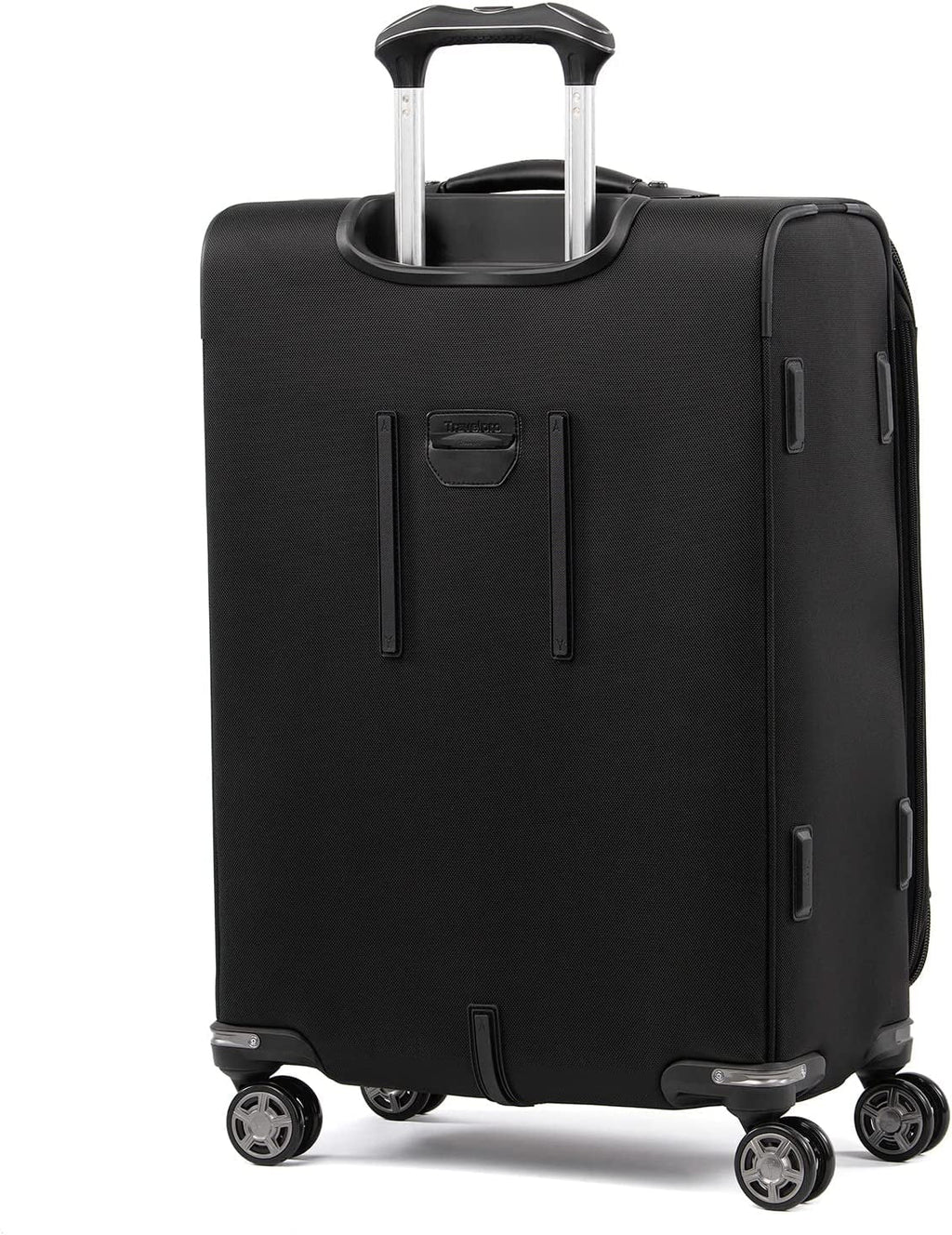 Travelpro Platinum Elite Softside Expandable Checked Luggage, 8 Wheel Spinner Suitcase, TSA Lock, Men and Women, Shadow Dark Checked Medium 25-Inch Checked-Medium 25-Inch Shadow Jet