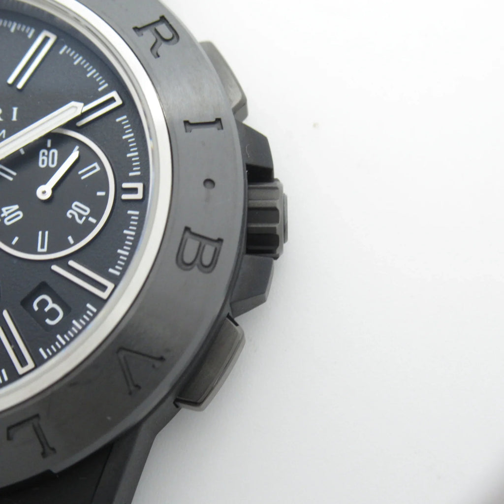 Pre-Owned BVARI Diagono Magnesium Chrono Wrist Watch watch Wrist Watch DG42SMCCH Mechanical Automatic Jet Rubber belt mag DG42SMCCH (Good)