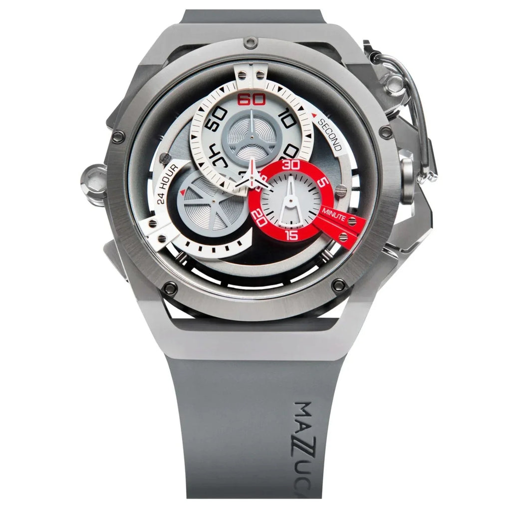 Mazzucato Rim Sport Reversible Chronograph Twin Multi Color Dial Automatic Men Watch for Adult - White