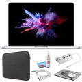 MacBook Pro 13-inch (i5 1.4GHz, 128GB SSD) (Mid 2019, MUHQ2LL/A) - Silver Bundle with Jet Zipper Sleeve + Laptop Starter Kit + Cleaning Kit (Refurbished)