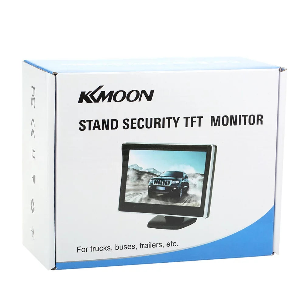 Car Rear View Backup System - 5 Inch TFT LCD Display Monitor with Parking Camera for Safe Reverse and Parking Assistance