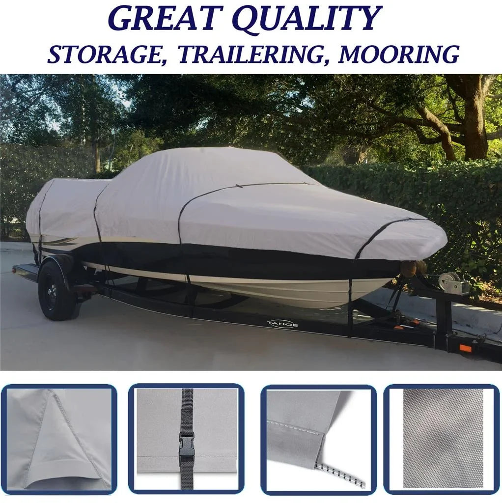 BOAT COVER Compatible for REINELL/BEACHCRAFT 170 MIRAGE O/B 1988-1991 STORAGE, TRAVEL, LIFT
