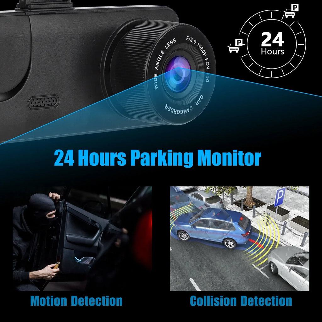 2" 1080P HD Dual Lens Car Dash Camera Interior Video Recorder G-sensor