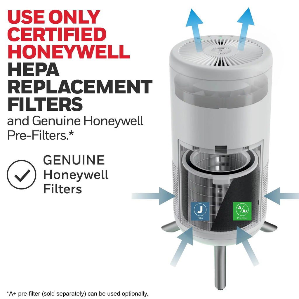 Honeywell Designer Series HEPA Air Purifier Tower, 190 sq ft, White, A830W