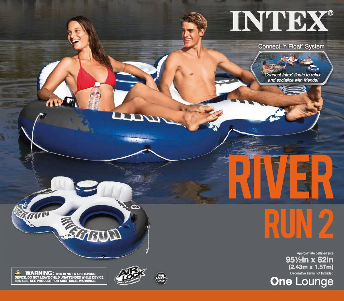 Intex American Flag 2 Person Float & River Run II 2 Person Float