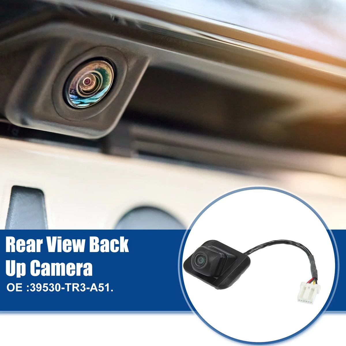 Unique Bargains Rear View Back Up Camera Replacement Fit for Honda Civic 2013 2014 2015 Ebony