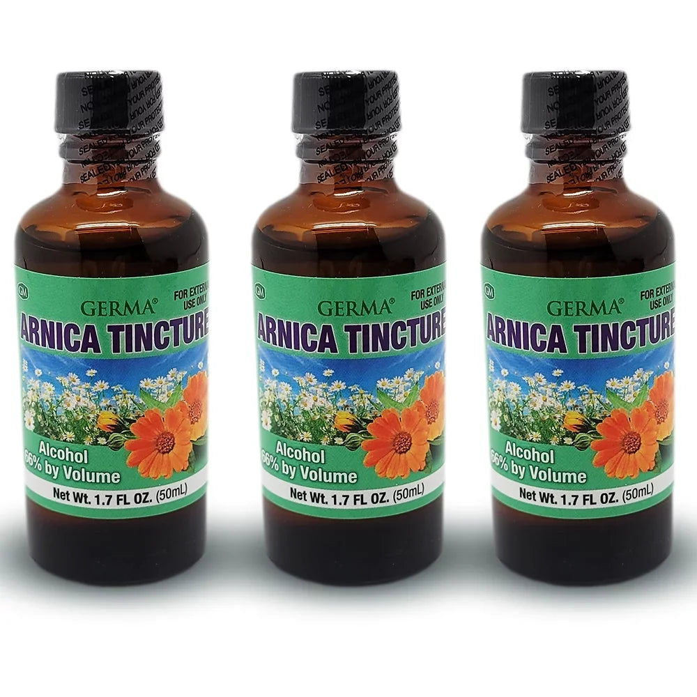 Germa Arnica Tincture. Topical Anaesic. For Joint Pain, Body Aches and Counterirritant for Bruises. Helps You Maintain a Healthy Skin. 1.7 oz. Pack of 3
