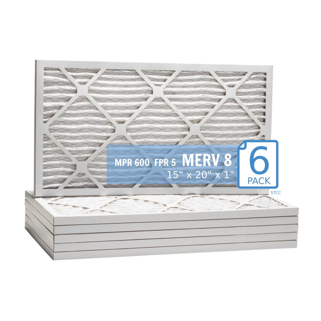 15x20x1, Purolator Hi-E 40 Extended Surface Pleated Air Filter, Mechanical MERV 8, (6 Pack)